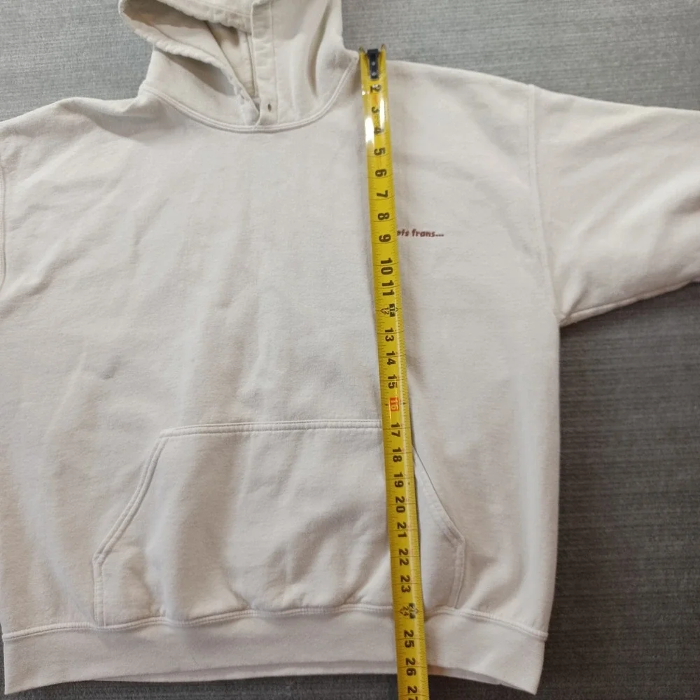 iets frans‎ Hoodie Mens Large Beoge Embroidered Brushed Surface Stretch Casual